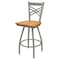Holland Bar Stool Co 25" Swivel Counter Stool, Nickel Finish, Med Oak Seat X820 - alternate 1